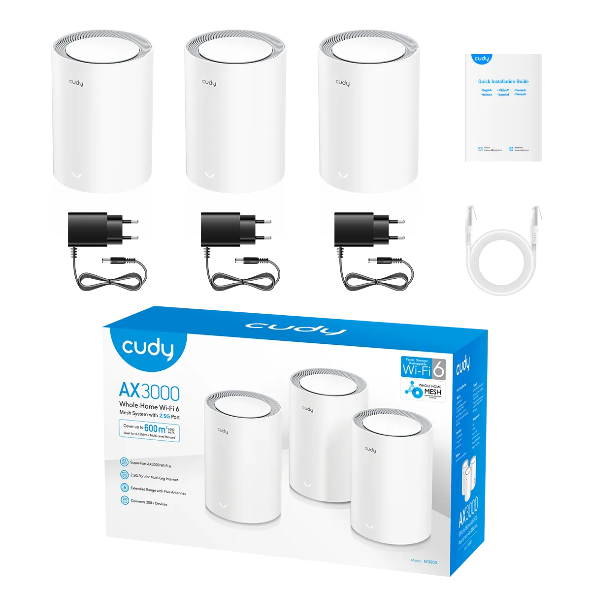 AX3000 2.5G Mesh Wi-Fi 6 System White | 3 Pack - Image 5