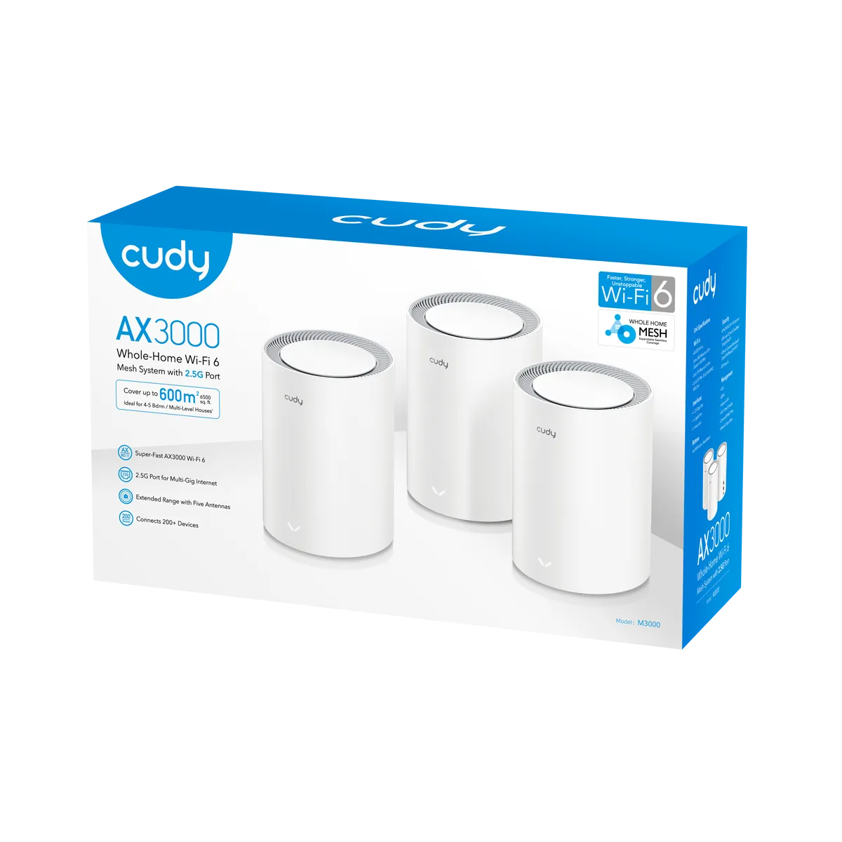 AX3000 2.5G Mesh Wi-Fi 6 System White | 3 Pack - Image 4